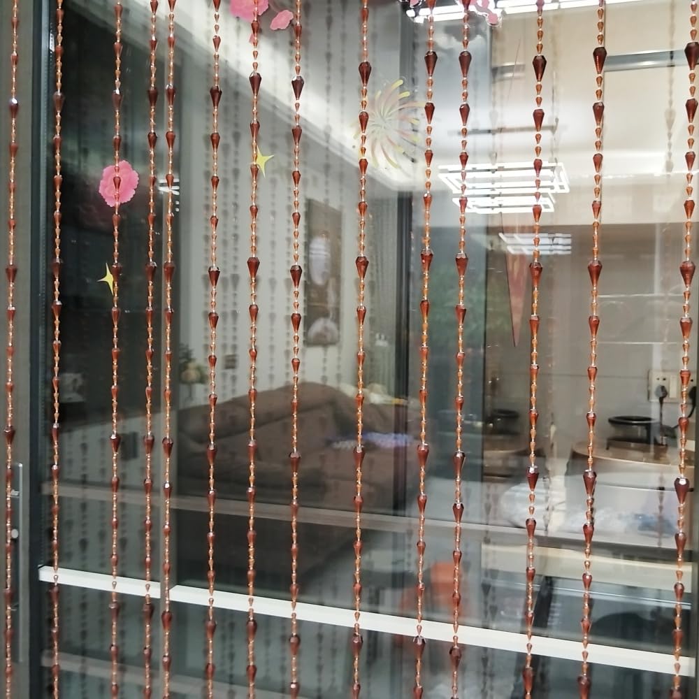 ave split room divider beaded curtain shows soft separation between living areas