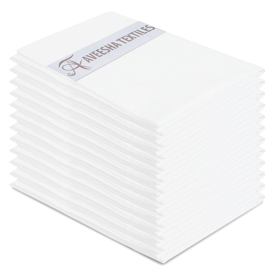 Aveesha pillowcase white queen 20x30 front view with hotel-grade finish.