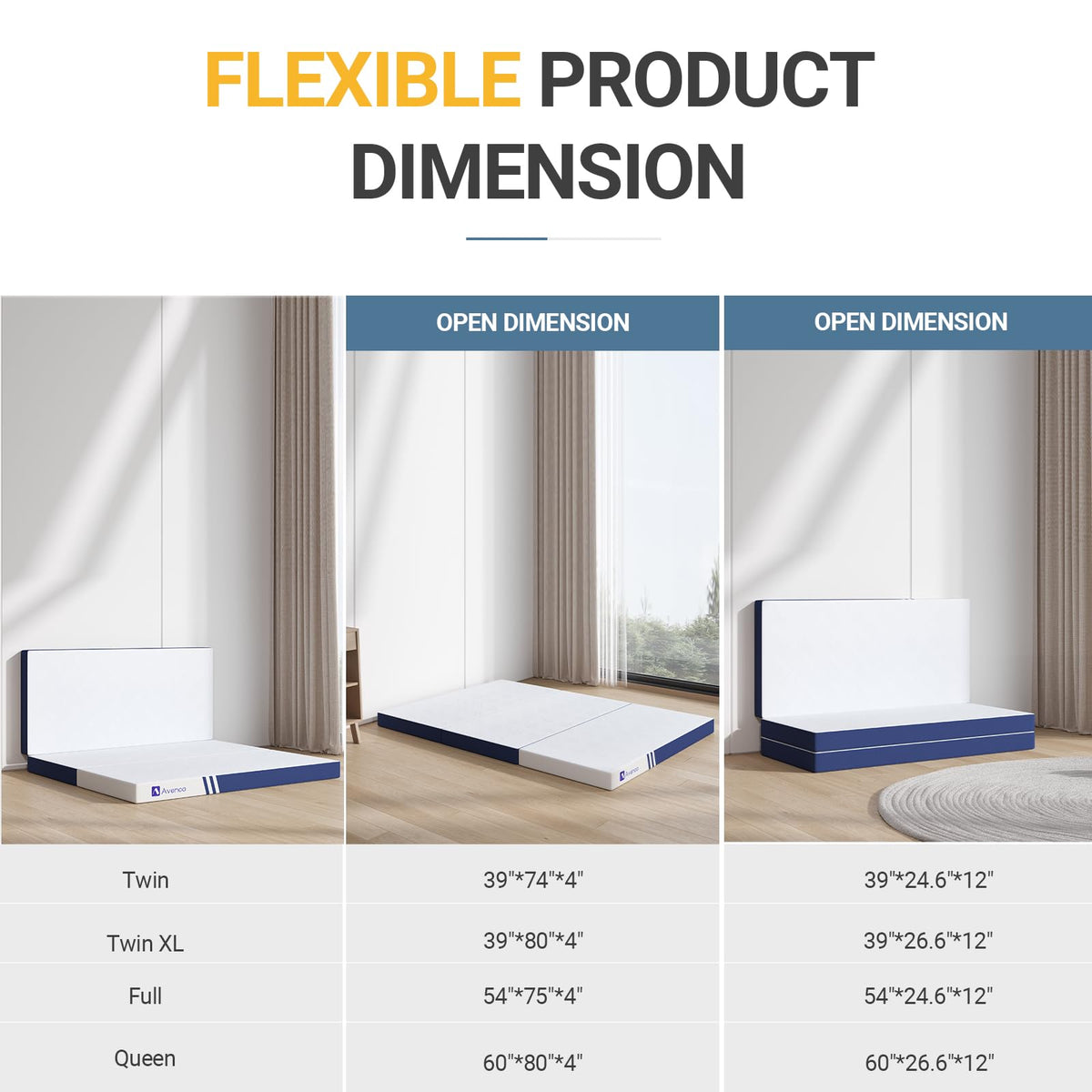 Avenco gel infused memory foam layer provides cooling comfort.
