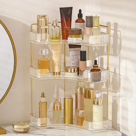 Aveniee corner-bathroom-organizer-3-tier compact corner storage for cosmetics and perfumes
