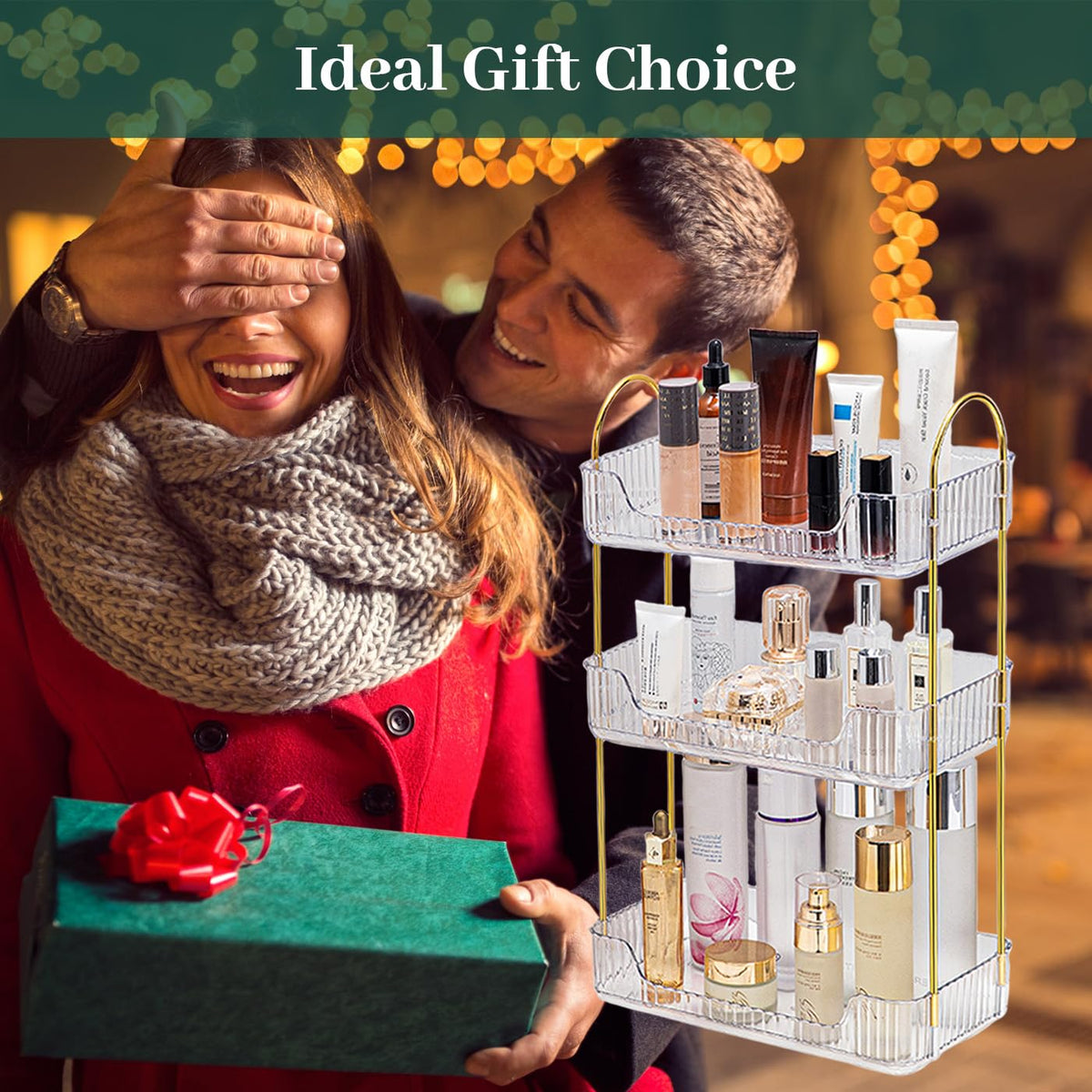 Aveniee multipurpose storage for skincare and perfumes on countertops.