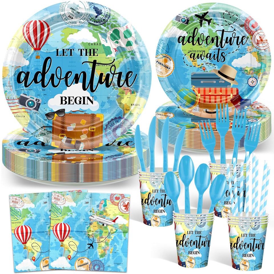 Avezano Bon Voyage 9-inch plates on a table for easy party serving and cleanup