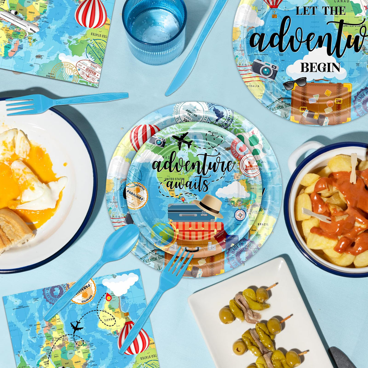Avezano Travel theme tableware creating a coordinated party look