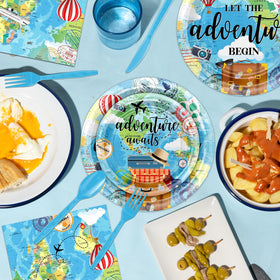 Avezano Travel theme tableware creating a coordinated party look