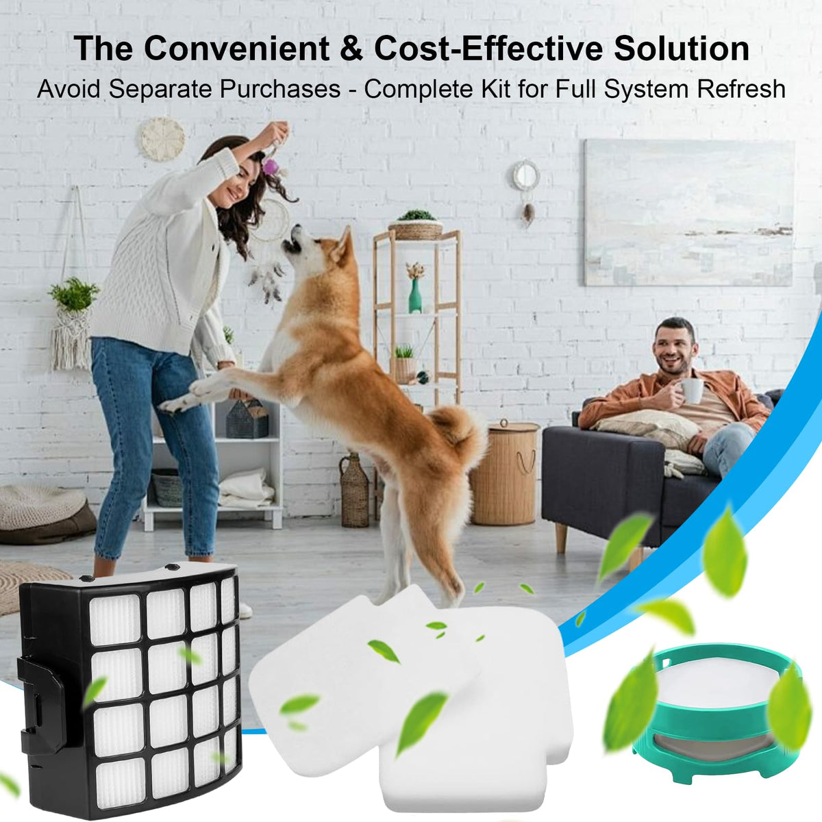 AVIKURA washable foam and felt filters extend the vacuum's life.