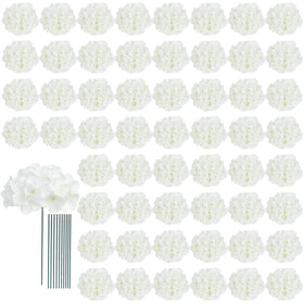 AVIVIHO white hydrangea head close-up with fluffy petals for elegant décor