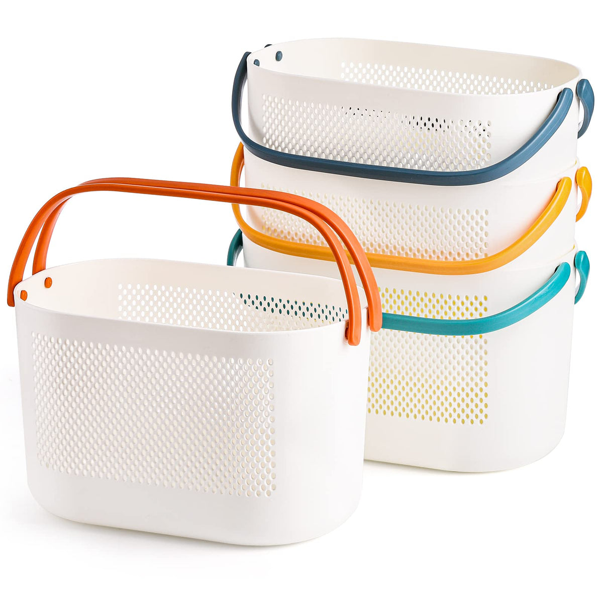 AVLA portable shower caddy four-pack with easy-carry handles for dorm and gym.