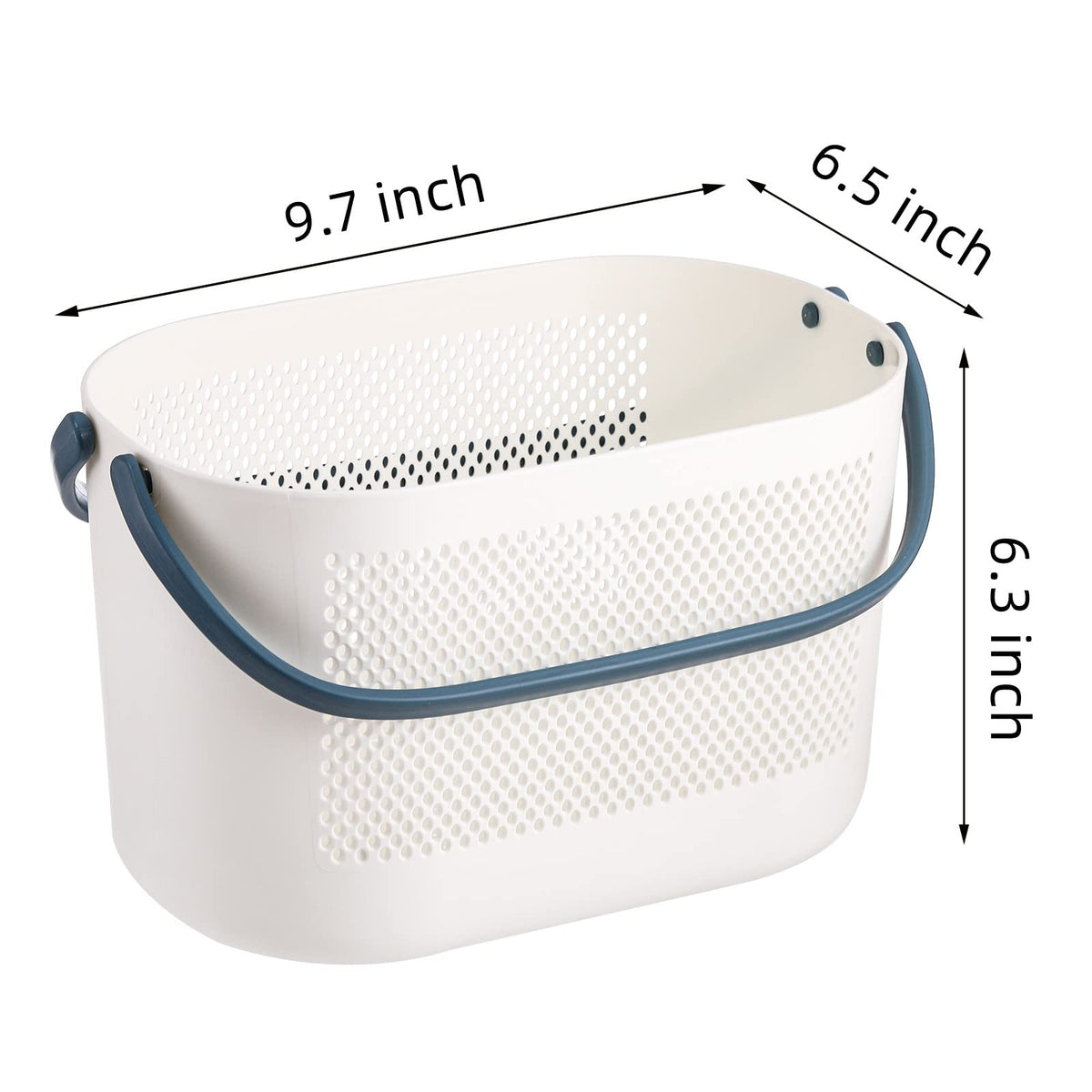AVLA white-bodied baskets with colorful handles for versatile organization around the home.