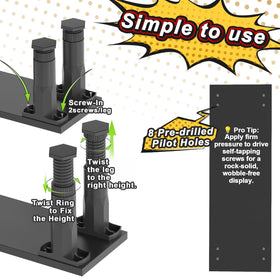 AVMDOM manga shelf risers assembly guide and quick setup visuals.