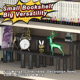 AVMDOM manga shelf risers compact desktop use with manga and small collectibles.