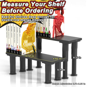 AVMDOM manga shelf risers wood texture finish complements modern decor.