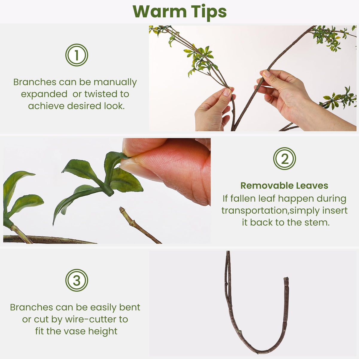Avoeco 47-inch faux greenery stems for event décor