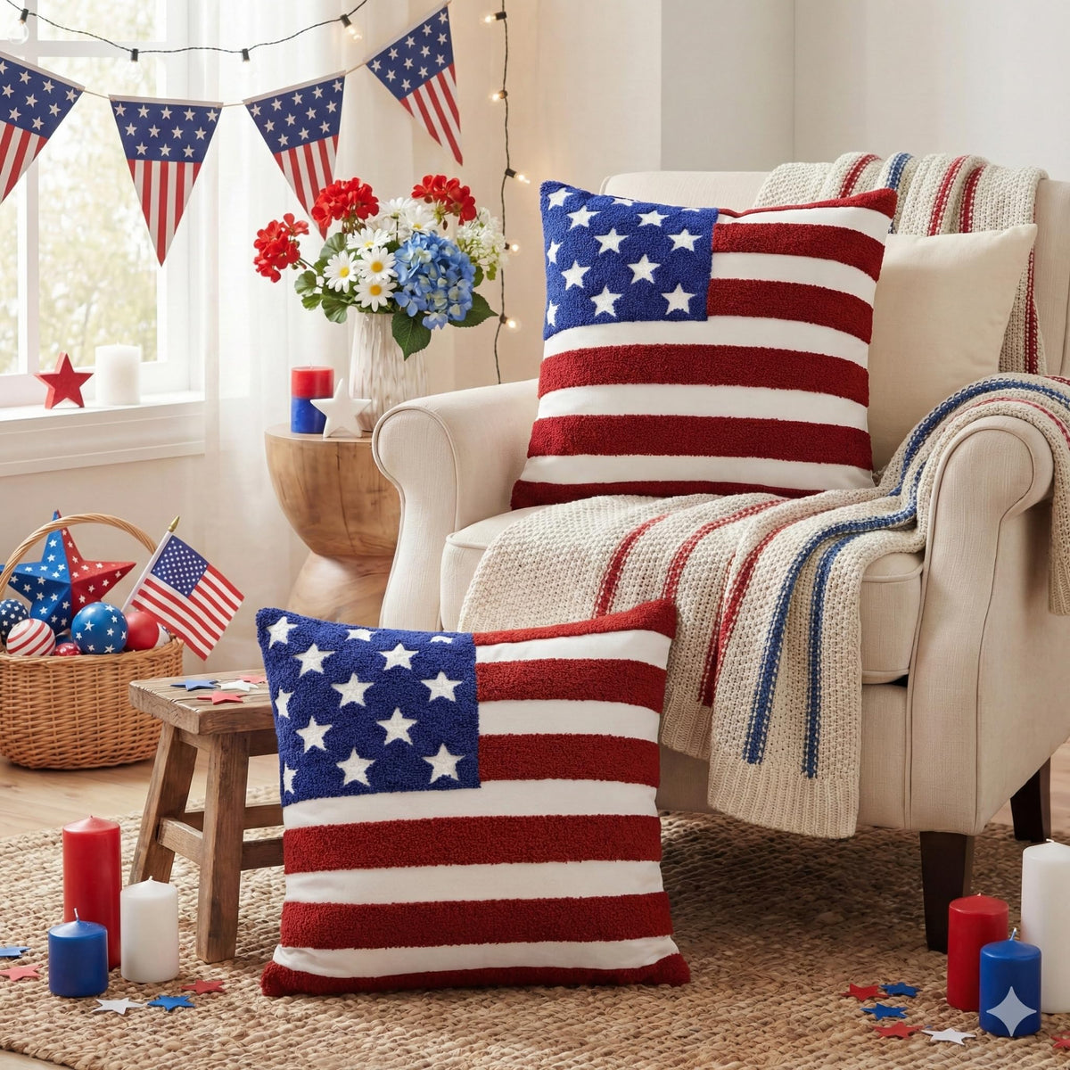 Set of two AVOIN colorlife patriotic pillow covers for home décor