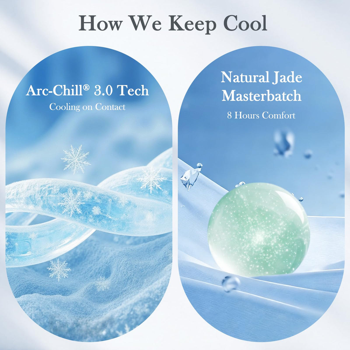 Avolare cooling pillow case on a pillow showing instant chill and comfort.