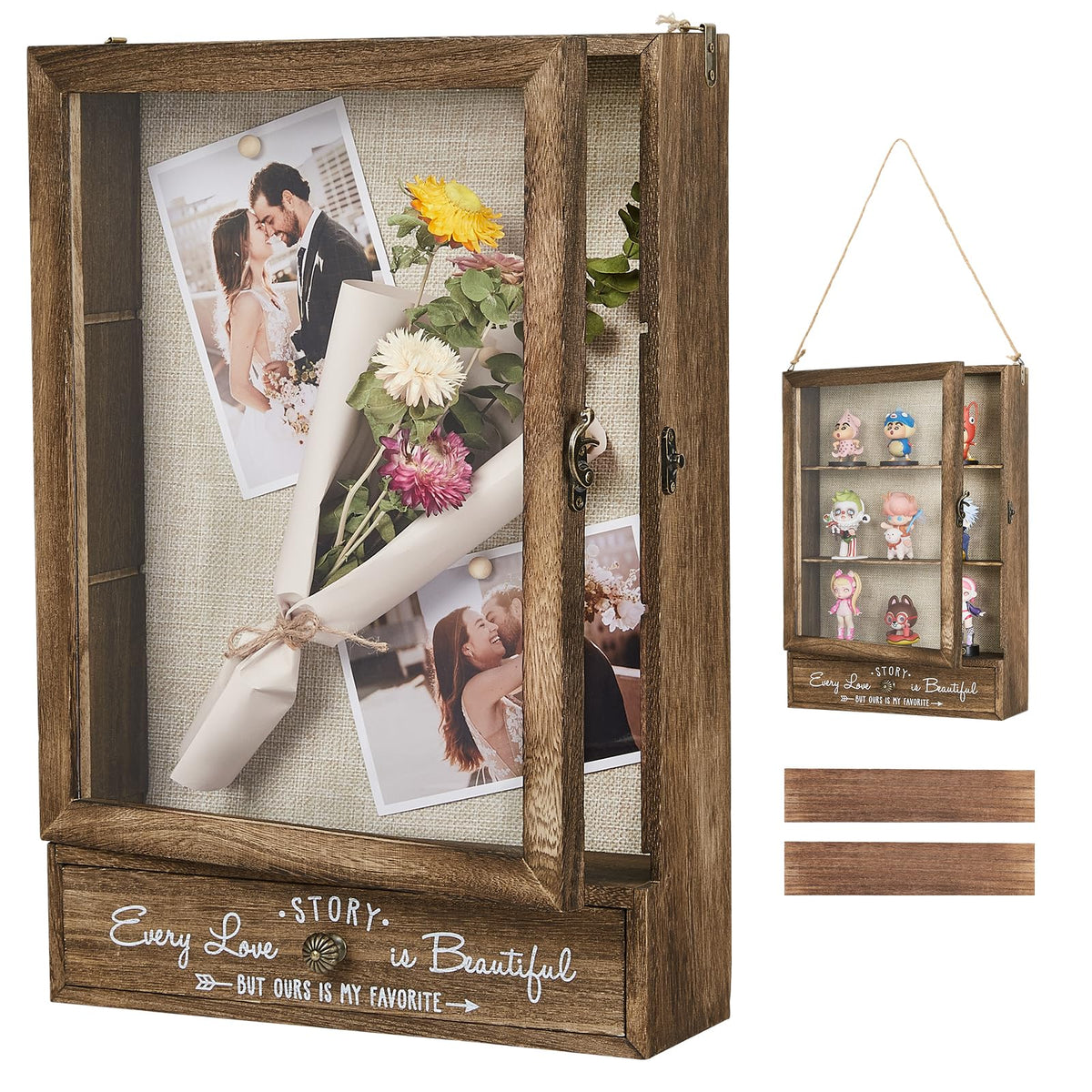 Aw Bridal 11x16 shadow box deep display preserves memories with a durable wood frame