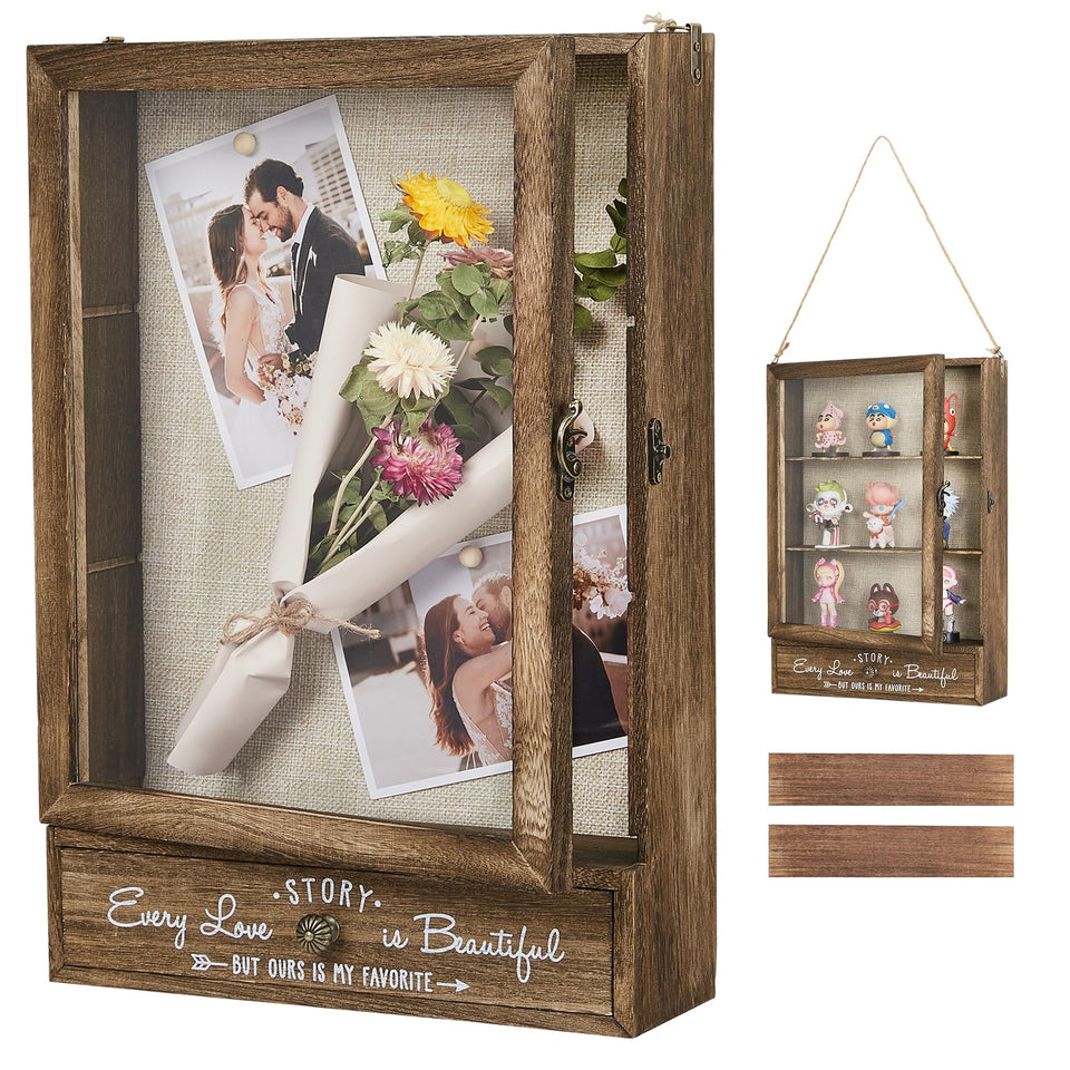 Aw Bridal 11x16 shadow box deep display preserves memories with a durable wood frame