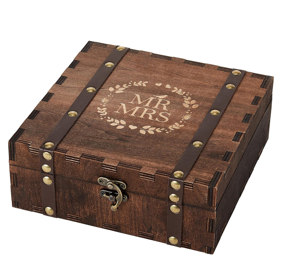 AW BRIDAL Mr & Mrs keepsake box lid engraving celebrates your journey.