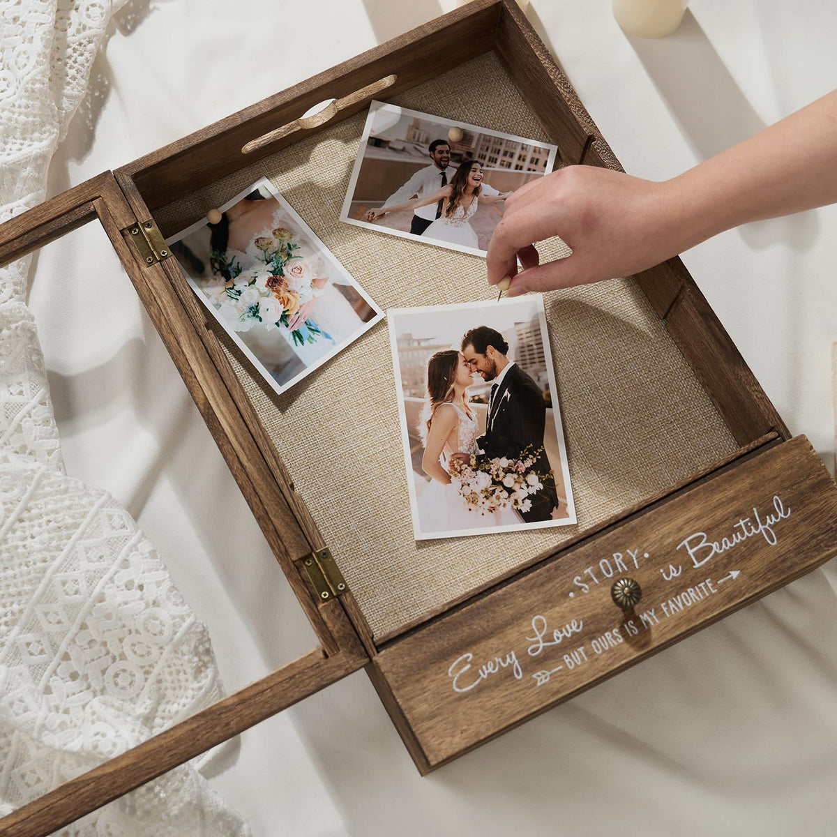 Aw Bridal multi-use-shadow-box suits wedding décor and memories beautifully