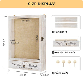 AW BRIDAL clear acrylic panel protects keepsakes while staying visible.