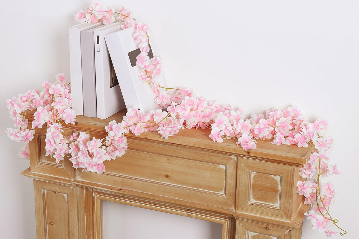 AWARDSEN pink silk cherry blossom heads for elegant accents