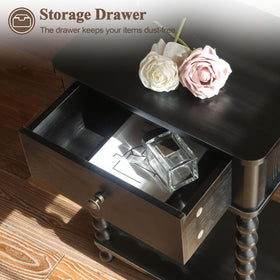 AWASEN Black Nightstand walnut finish highlights premium build.