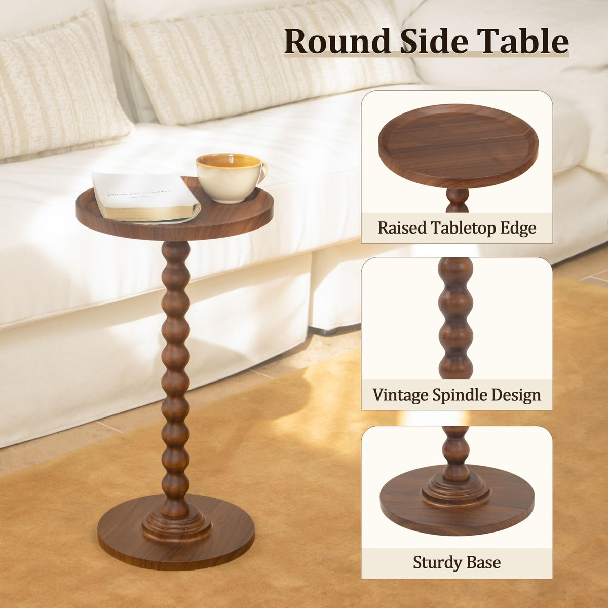 AWASEN end table fits corner spaces in small offices.