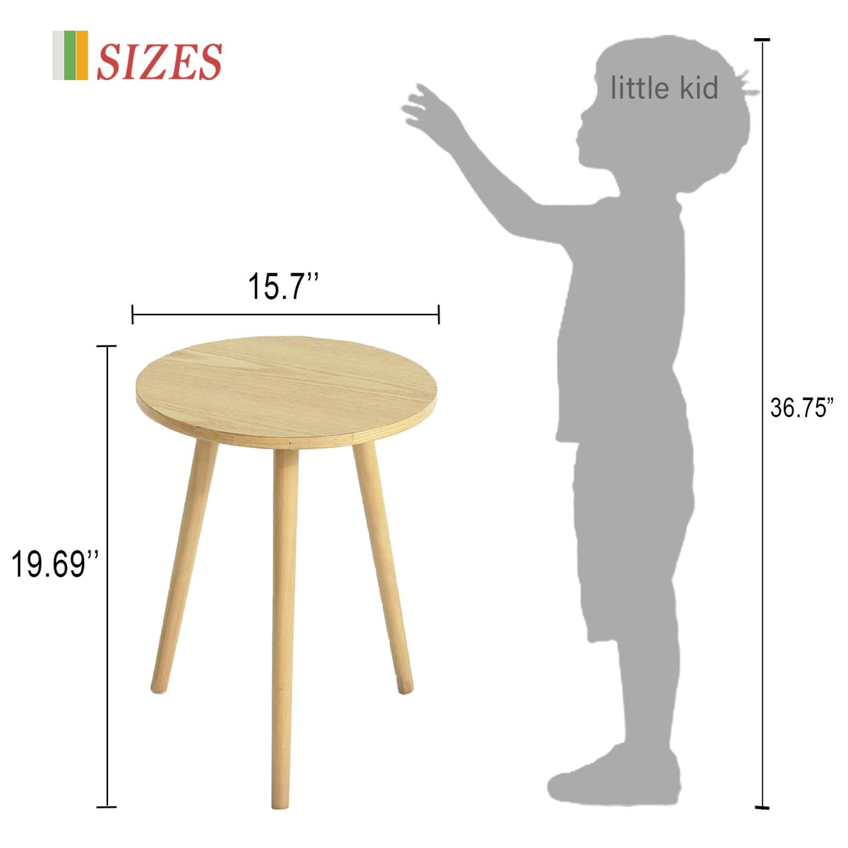 AWASEN end table with modern round top elevates any living space.