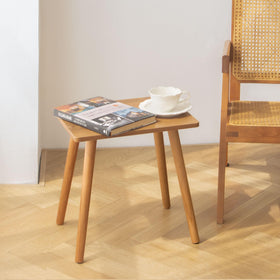 AWASEN mid-century side table top view showing compact surface for drinks and decor