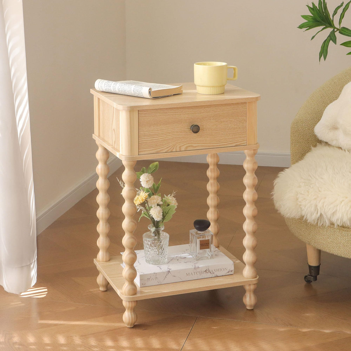 AWASEN night stand compact dimensions fit small spaces.