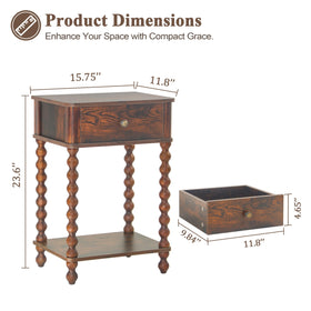 AWASEN nightstand drawer for private bedside storage