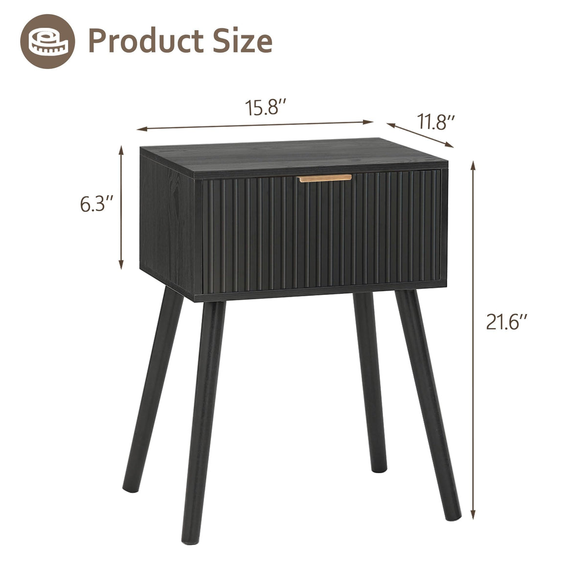 AWASEN Nightstand with easy-assembly instructions for quick setup.