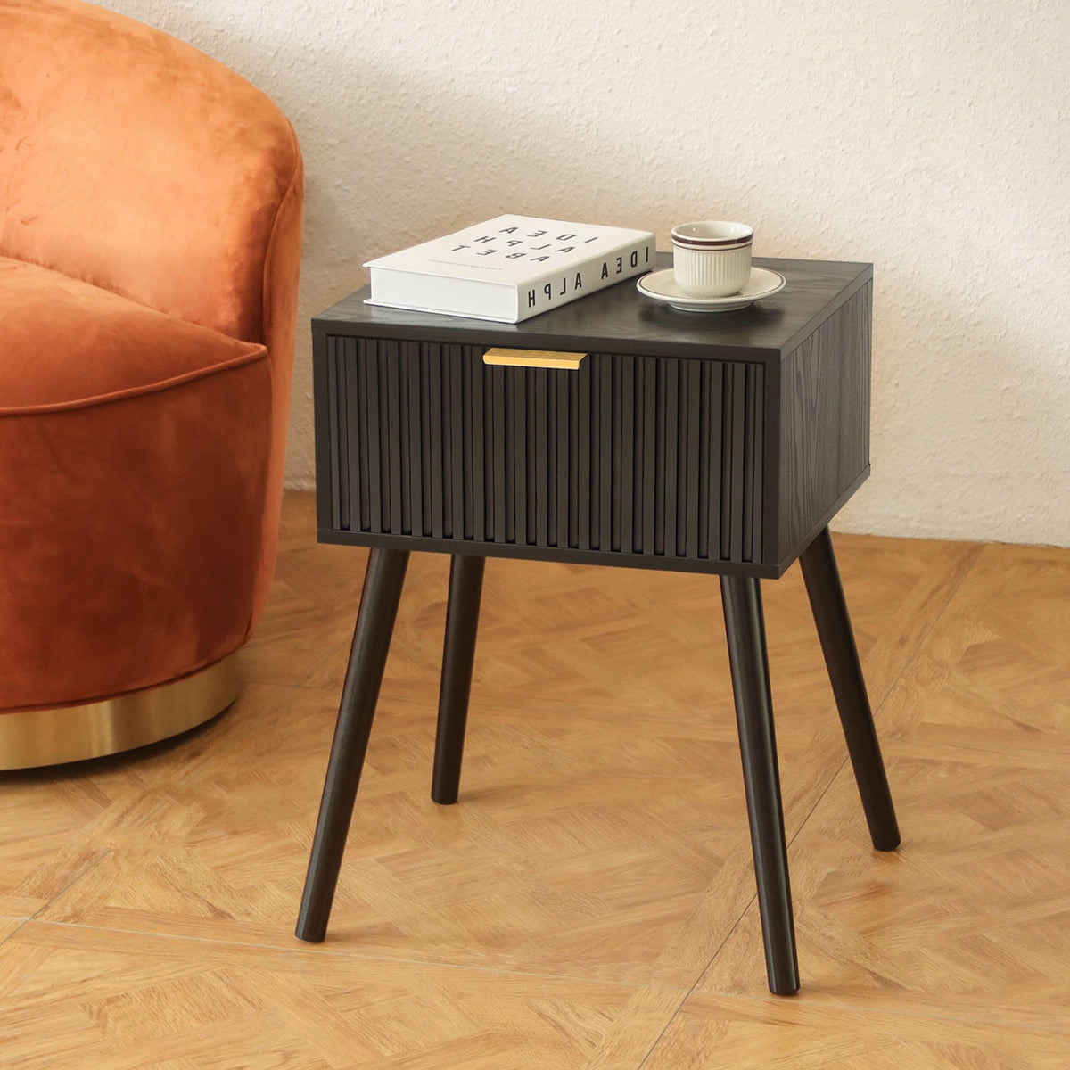 AWASEN Nightstand with open shelf keeps essentials within reach and reduces clutter.
