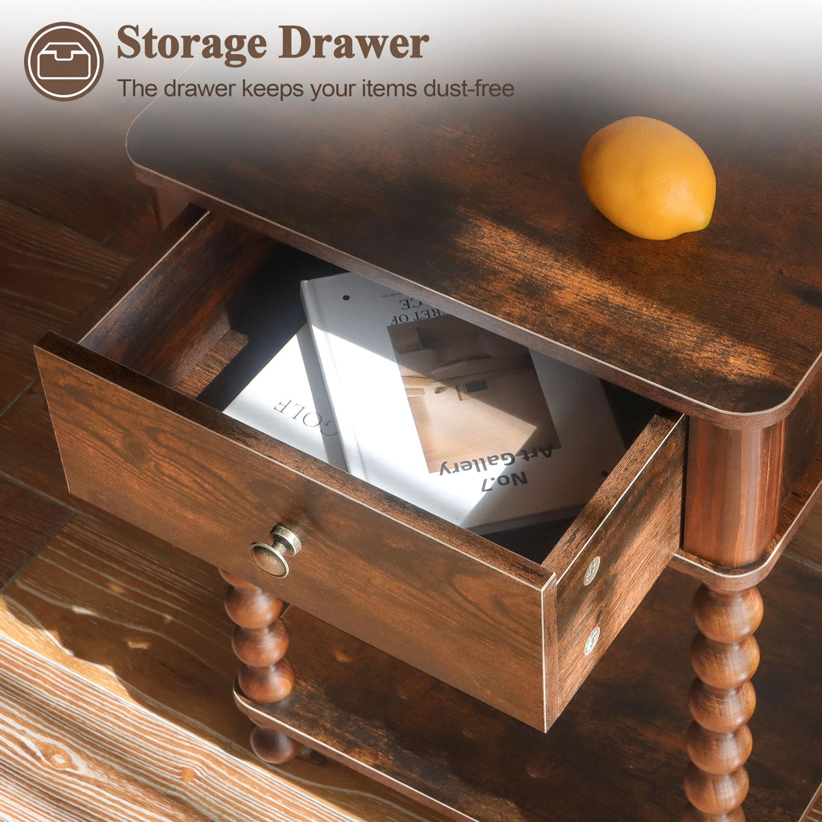 AWASEN nightstand in an office corner as a small surface with storage