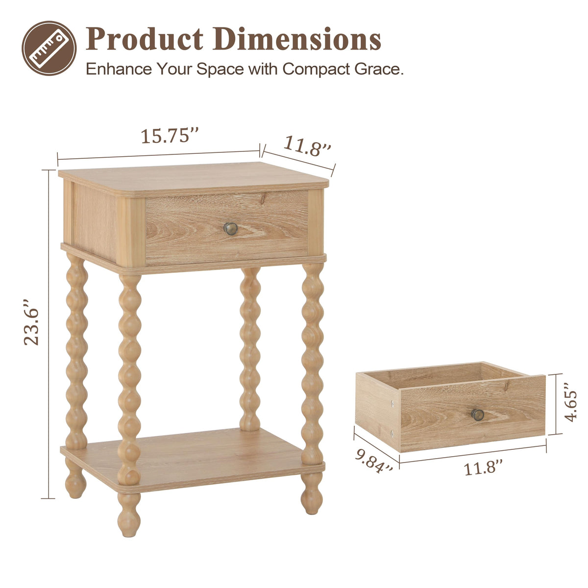 AWASEN spindle wood legs offer sturdy support and vintage appeal