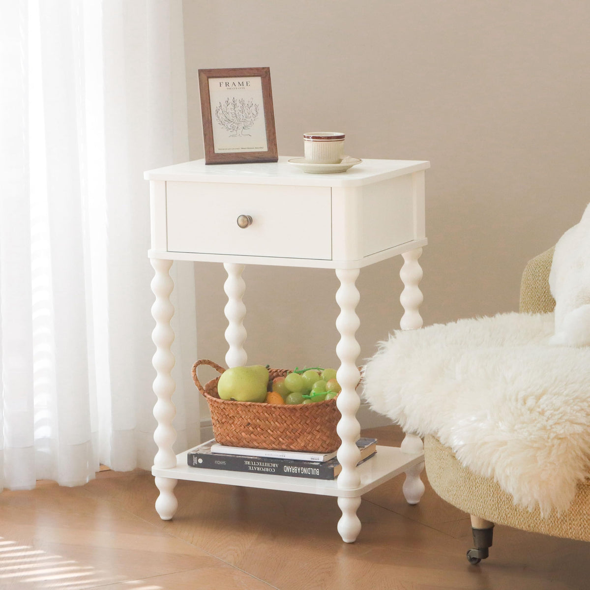 AWASEN Nightstand simple assembly with numbered parts