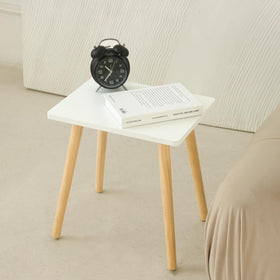 AWASEN side table showing sturdy solid wood legs and thick top