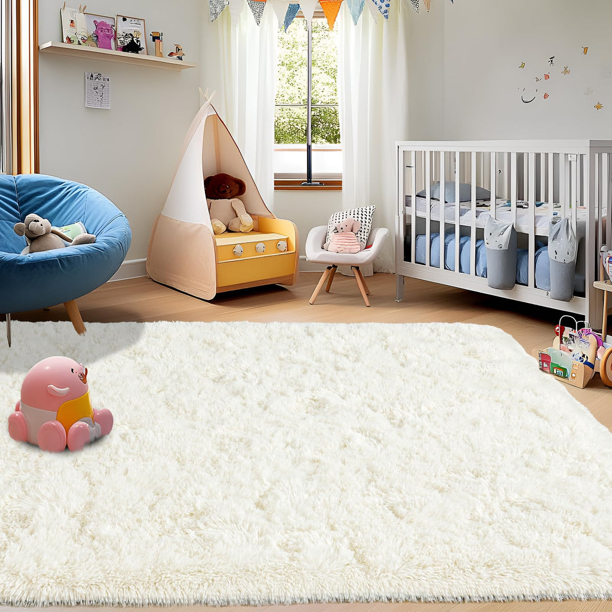 Awaytail ultra-soft shag rug suitable for bedroom or nursery spaces