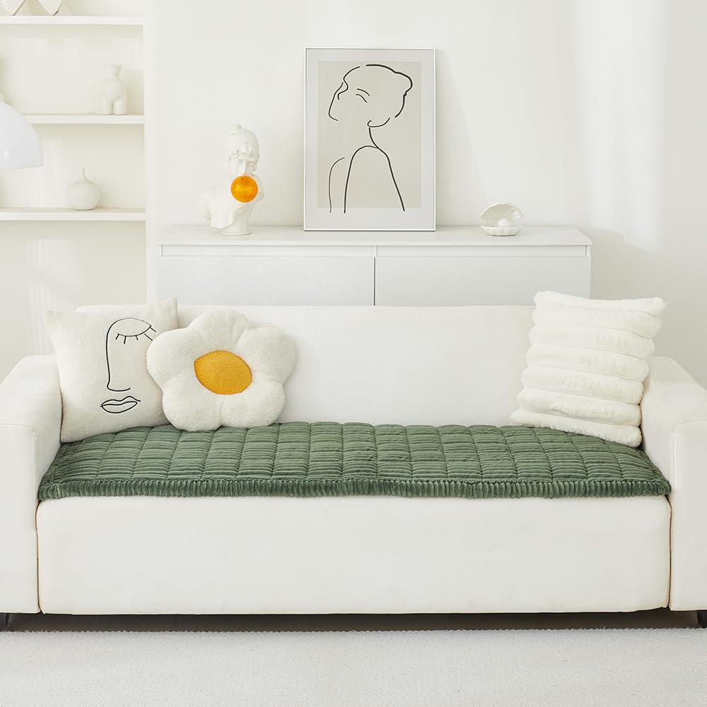 Awjcsv couch cover with non-slip bottom stays in place