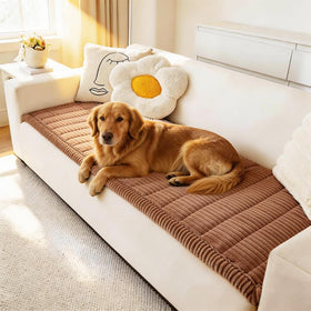 Awjcsv dog couch cover in dark brown protects sofas from dirt and claws.