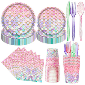 AWLZJZQA mermaid dinner plates; ocean-inspired design ideal for festive family gatherings.