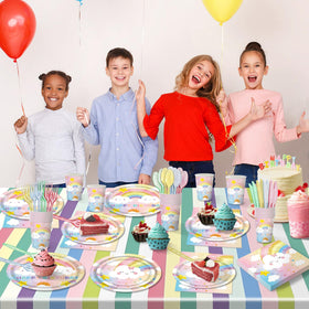 AWLZJZQA rainbow forks 6.9in sturdy and kid-friendly for busy parties.