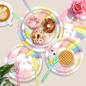 AWLZJZQA rainbow napkins 6.5 inches absorb messes and brighten tables.