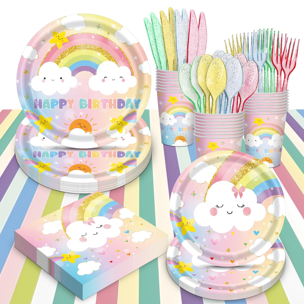 AWLZJZQA rainbow plates for vibrant party dining and quick cleanup.