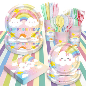 AWLZJZQA rainbow plates for vibrant party dining and quick cleanup.