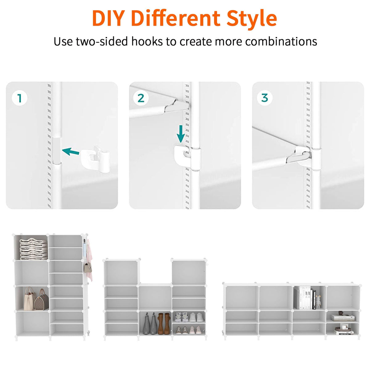 AWTATOS 6-cube removable shelves enable flexible configurations.