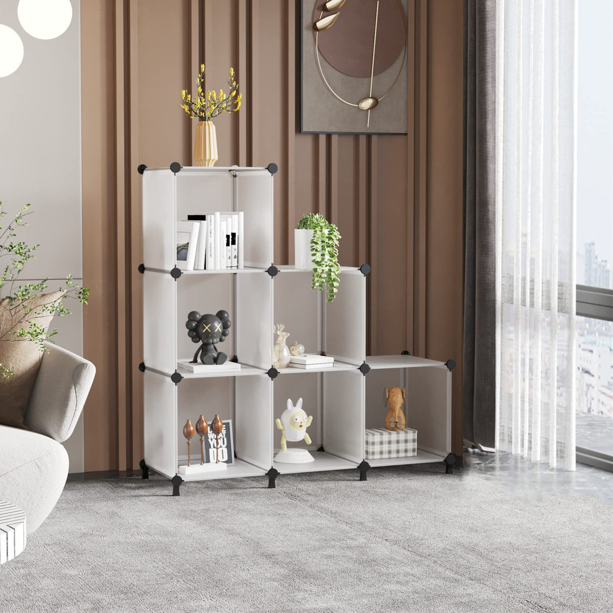 AWTATOS 6-cube storage shelves help organize clothes and toys in bedrooms.
