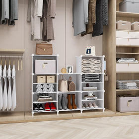 AWTATOS 8-cube closet organizer assembled demonstrates sturdy structure for durable storage.