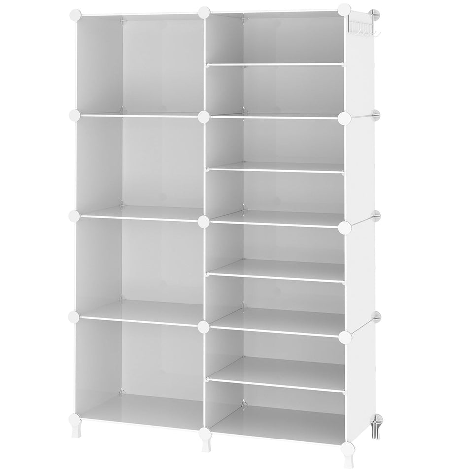 AWTATOS 8-cube closet organizer front view showing modular shelving for clothes and toys.