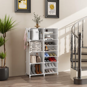 AWTATOS 8-cube organizer side view illustrating compact, lightweight design for easy relocation.