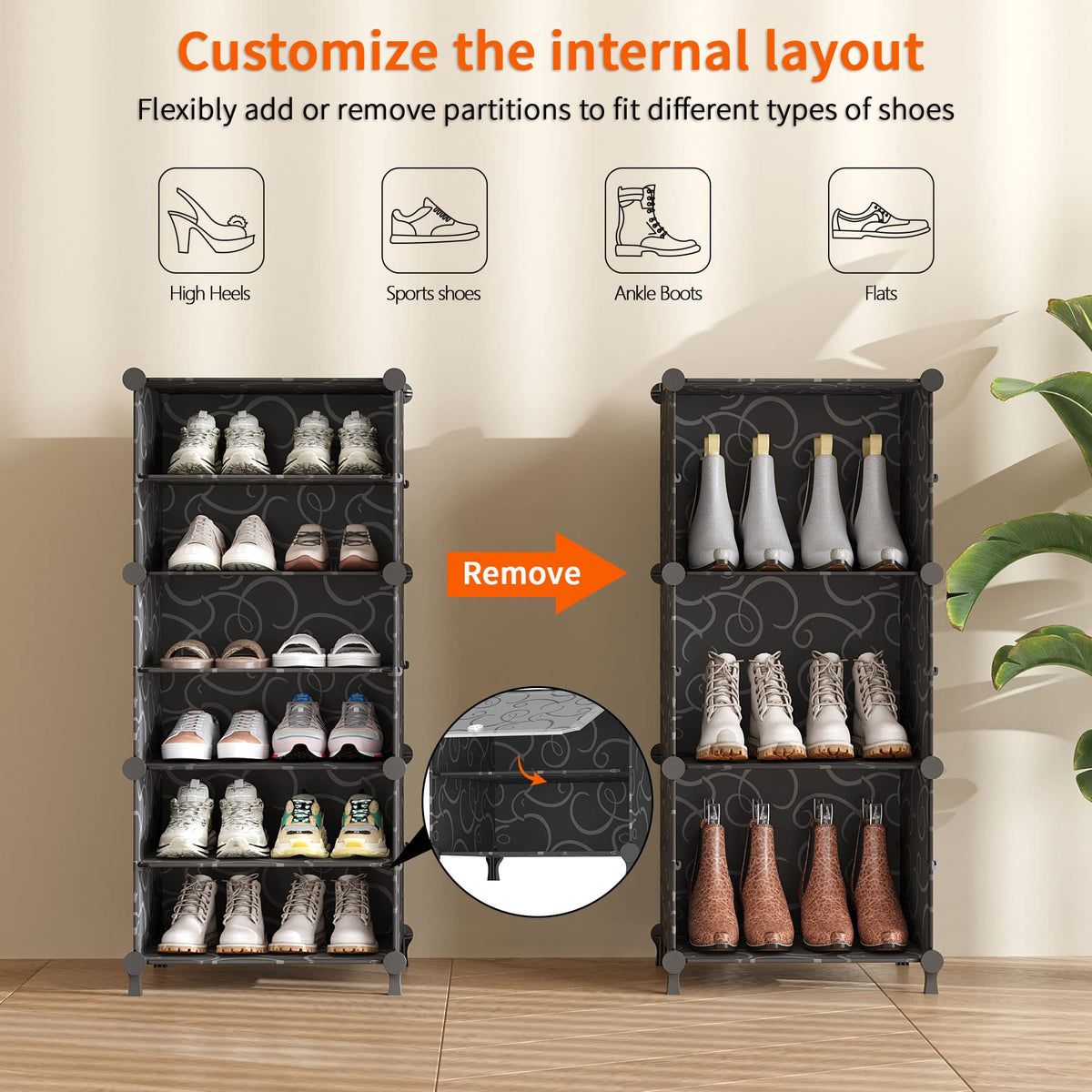 AWTATOS versatile storage suits entryways, closets, and bedrooms for footwear and accessories.